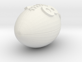 Pendant Football #18  in White Natural Versatile Plastic