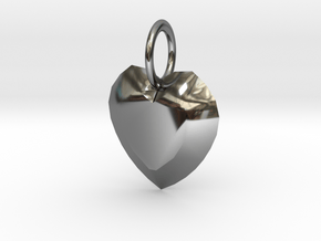 Pendant Heart Be Still True 01- MCDStudios in Fine Detail Polished Silver