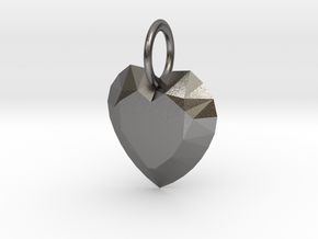 Pendant Heart Be Still True 01- MCDStudios in Polished Nickel Steel