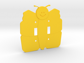 Butterfly Double Switch Cover Plate in Yellow Processed Versatile Plastic