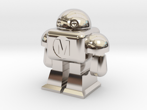 MAKE Robot in Rhodium Plated Brass