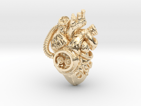 SteamPunk  Heart pendant in 14k Gold Plated Brass