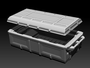 sci fi cargobox with lid in Tan Fine Detail Plastic