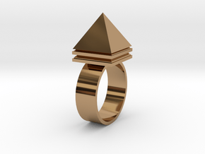 Pyramid Ring in Polished Brass