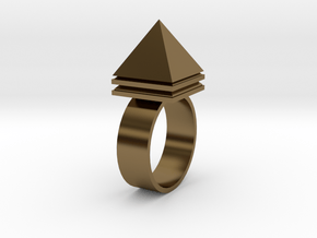 Pyramid Ring in Polished Bronze