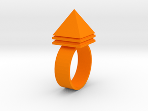 Pyramid Ring in Orange Processed Versatile Plastic