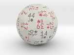 d52 playing cards sphere dice (White, 2 colors)