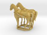 2 pack HO scale horses with harnesses variant 2