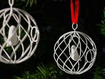 merry bird - christmas ornament in White Natural Versatile Plastic