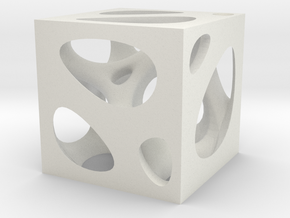 Voronoi Brush Pot in White Natural Versatile Plastic
