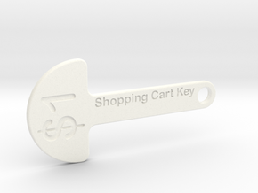 Loonie Shopping Cart Key in White Processed Versatile Plastic