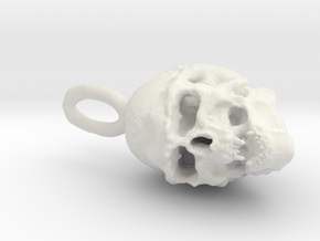 Cool Skull Necklace in White Natural Versatile Plastic