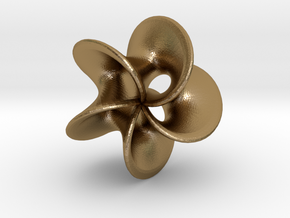 Geometric Pendant -  Mobius Flower in Polished Gold Steel