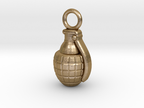 Grenade in Polished Gold Steel