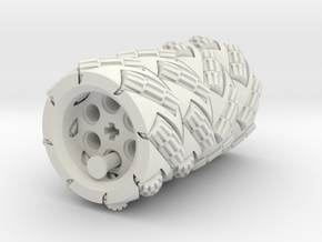 LEGO®-compatible Mecanum wheels in White Natural Versatile Plastic