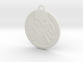 Shield Hydra Pendant in White Natural Versatile Plastic