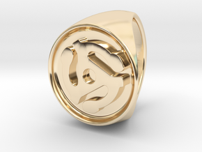 Custom Signet Ring 7 in 14k Gold Plated Brass