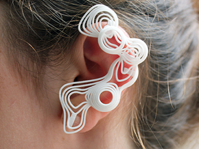 SPHERES Earcuff in White Natural Versatile Plastic