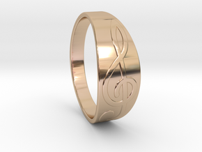 Size 11 M G-Clef Ring  in 14k Rose Gold Plated Brass