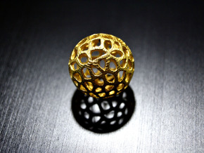 Voronoi Sphere in Polished Gold Steel
