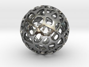 Voronoi Sphere in Polished Silver
