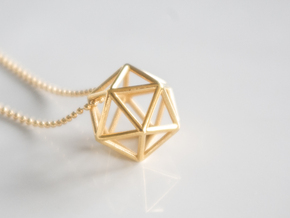 Icosahedron pendant in 18k Gold Plated Brass
