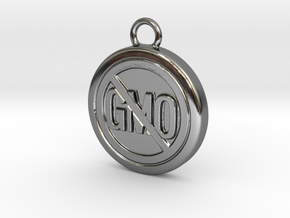 Say No To GMO in Fine Detail Polished Silver