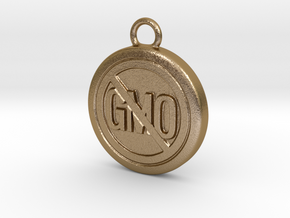 Say No To GMO in Polished Gold Steel