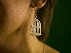 Gibbet Pendant/Earring in White Natural Versatile Plastic