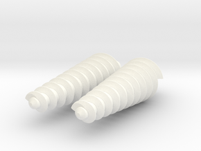 Two Twisty Drills in White Processed Versatile Plastic