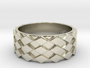 Futuristic Diamond Ring Size 13 in 14k White Gold