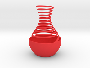Spiral Vase 1 in Red Processed Versatile Plastic