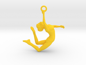Ballerina Dancer Earing , Pendant in Yellow Processed Versatile Plastic