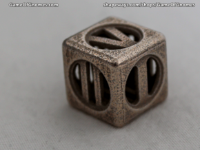 Hollow Dice Numerals in Polished Bronzed Silver Steel
