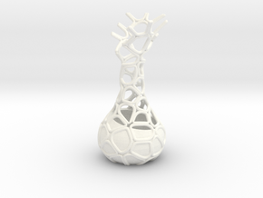 Voronoi Vase in White Processed Versatile Plastic