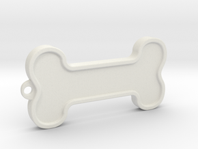 Dog Bone Keychain in White Natural Versatile Plastic