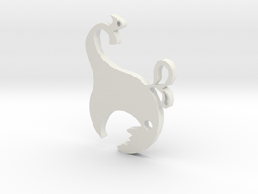 Hungry Whale Bottle Opener in White Natural Versatile Plastic