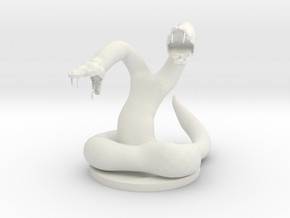 Two Headed Snake (Large) in White Natural Versatile Plastic