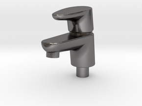 Miniature Dollhouse Bathroom Faucet 1/12 in Polished Nickel Steel
