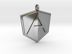 AngularJS Pendant in Fine Detail Polished Silver