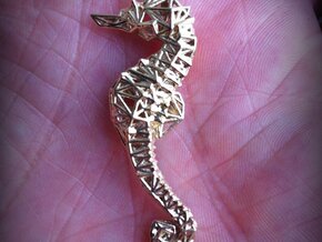 Seahorse-wire Rescaled(0.6) in Natural Brass