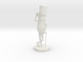 Mr. Peanut Figure in White Natural Versatile Plastic