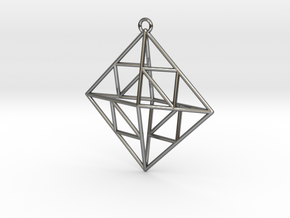 OCTAHEDRON Earring / Pendant Nº2 in Fine Detail Polished Silver