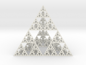 Sierpinski tedrahedron : Cm:10 x / 12 y / 10 z in White Natural Versatile Plastic