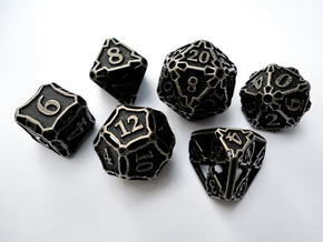 Large Premier Dice Set in Polished Bronzed Silver Steel