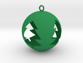 Tree Bauble Christmas Tree Ornament in Green Processed Versatile Plastic