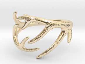 Antler Ring No.2(Size 8) in 14k Rose Gold Plated Brass
