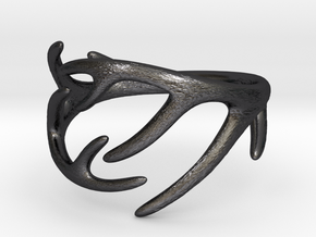 Antler Ring No.2(Size 8) in Polished and Bronzed Black Steel