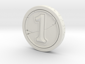 Hearthstone Coin in White Natural Versatile Plastic