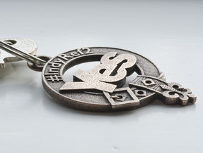 Clan Yes key fob in Polished Bronze Steel